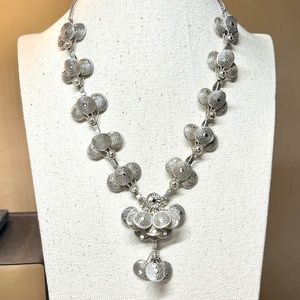 Antique silver necklace, 15.5"
